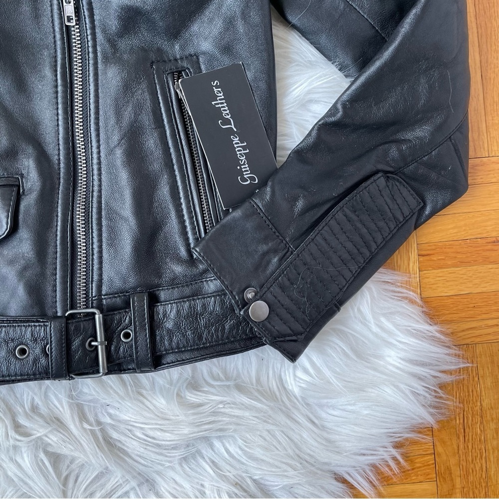 GUISEPPE leather Motorcycle black‎ jacket - Picture 12 of 16